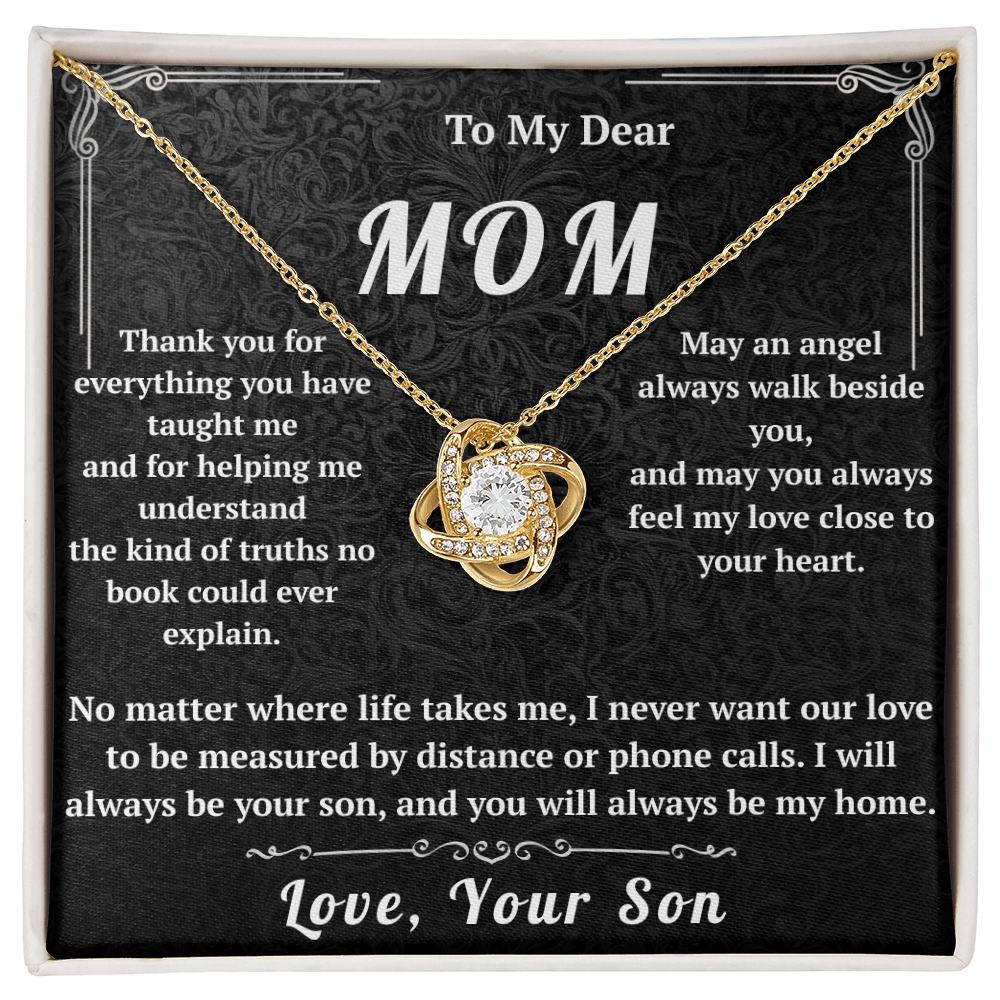 To My Dear Mom Love Knot Necklace - HEARTEN