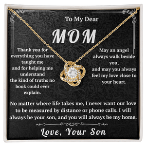 To My Dear Mom Love Knot Necklace - HEARTEN