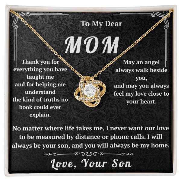 To My Dear Mom Love Knot Necklace - HEARTEN