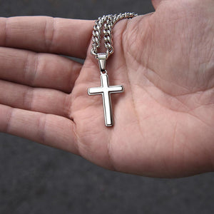 To My Amazing Husband – Personalized Cross with Cuban Link Chain - HEARTEN