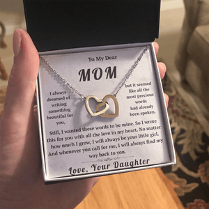 To My Dear Mom Interlocking Hearts Necklace - HEARTEN