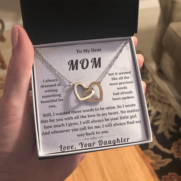 To My Dear Mom Interlocking Hearts Necklace - HEARTEN