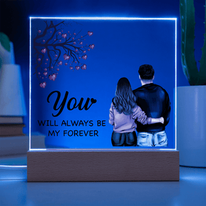 Personalized Acrylic Square Plaque – Light - Up Keepsake Gift - HEARTEN