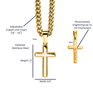To My Amazing Husband – Personalized Cross with Cuban Link Chain - HEARTEN