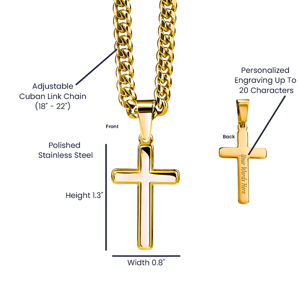To My Amazing Husband – Personalized Cross with Cuban Link Chain - HEARTEN