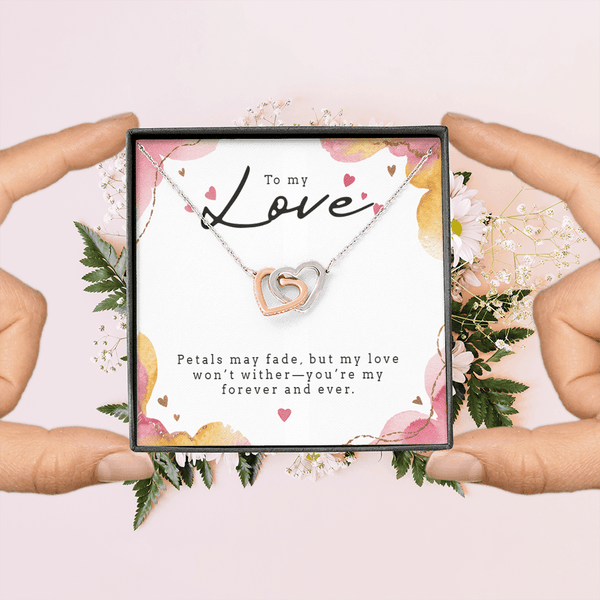 Interlocking Hearts Necklace (Yellow & White Gold Variants) - HEARTEN