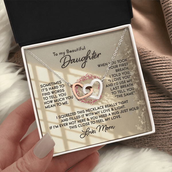 To My Beautiful Daughter – Interlocking Hearts Necklace - HEARTEN