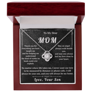 To My Dear Mom Love Knot Necklace - HEARTEN