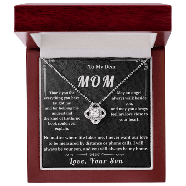 To My Dear Mom Love Knot Necklace - HEARTEN