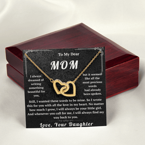To My Dear Mom Interlocking Hearts Necklace - HEARTEN