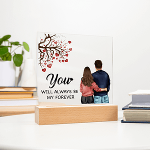 Personalized Acrylic Square Plaque – Light - Up Keepsake Gift - HEARTEN