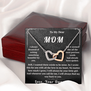 To My Dear Mom Interlocking Hearts Necklace - HEARTEN