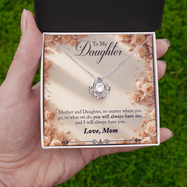 To My Daughter Love Knot Necklace from Mom - HEARTEN