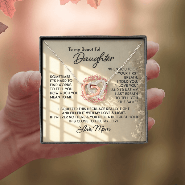 To My Beautiful Daughter – Interlocking Hearts Necklace - HEARTEN