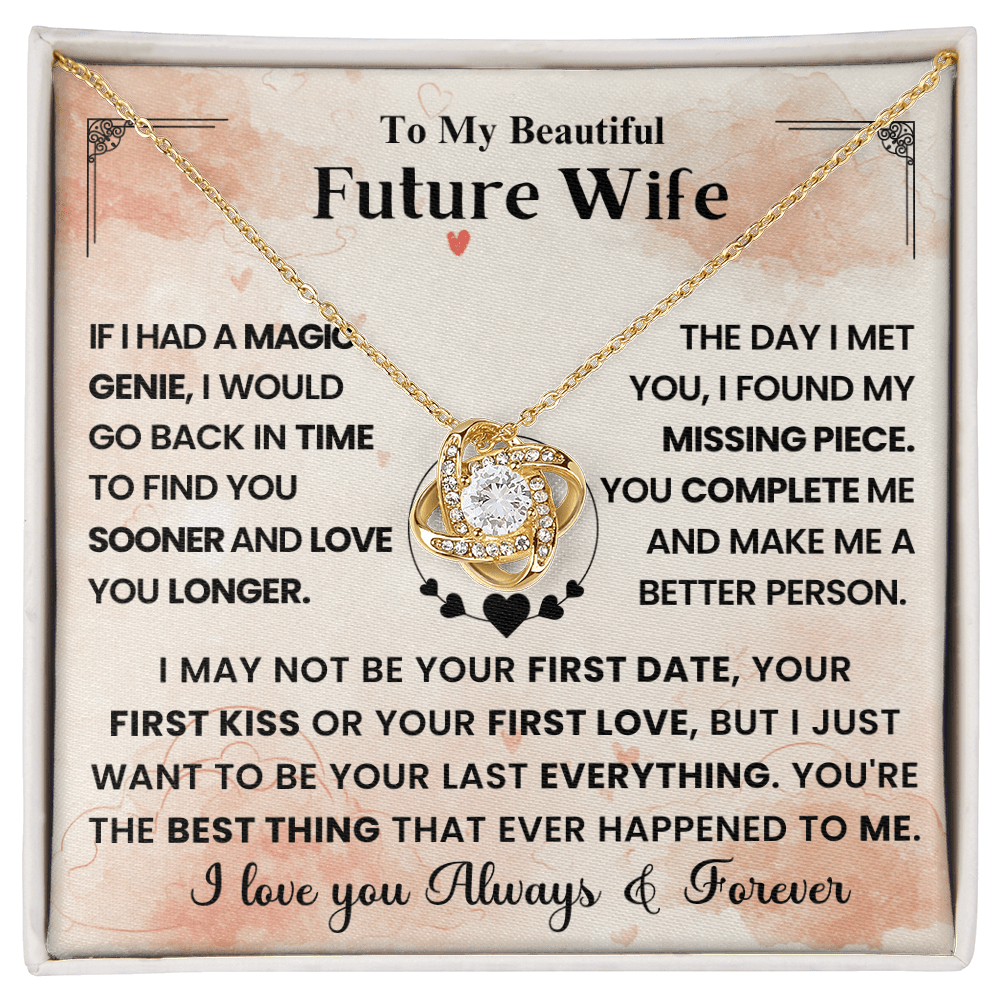 To My Beautiful Future Wife - Love Knot Necklace - HEARTEN
