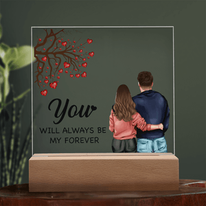 Personalized Acrylic Square Plaque – Light - Up Keepsake Gift - HEARTEN