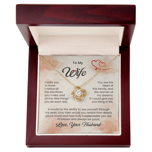 To My Beautiful Wife - Love Knot Necklace - HEARTEN