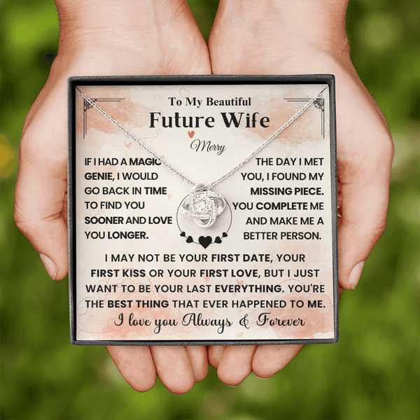 To My Beautiful Future Wife - Love Knot Necklace - HEARTEN