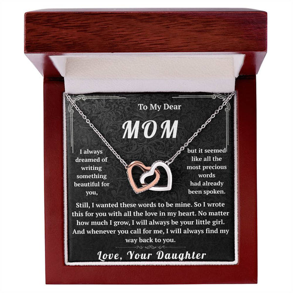 To My Dear Mom Interlocking Hearts Necklace - HEARTEN