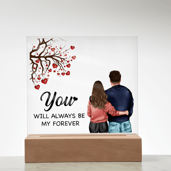 Personalized Acrylic Square Plaque – Light - Up Keepsake Gift - HEARTEN