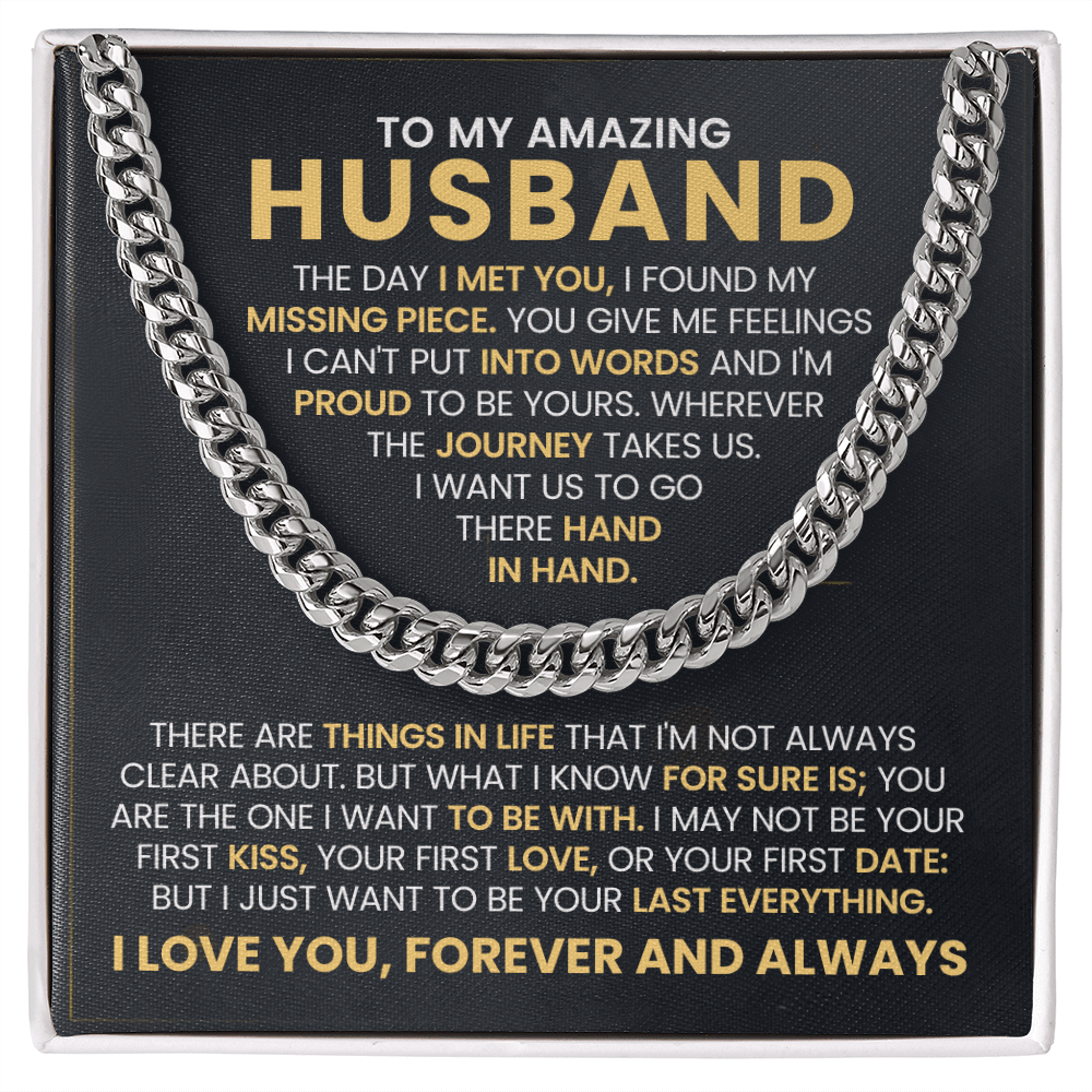 To My Amazing Husband – Cuban Link Chain - HEARTEN