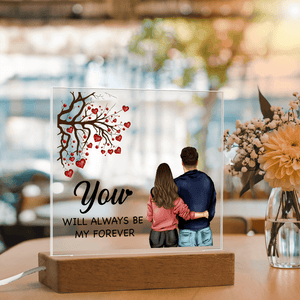 Personalized Acrylic Square Plaque – Light - Up Keepsake Gift - HEARTEN