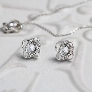 Love Knot Necklace & Earring Set - HEARTEN