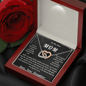 To My Dear Mom Interlocking Hearts Necklace - HEARTEN