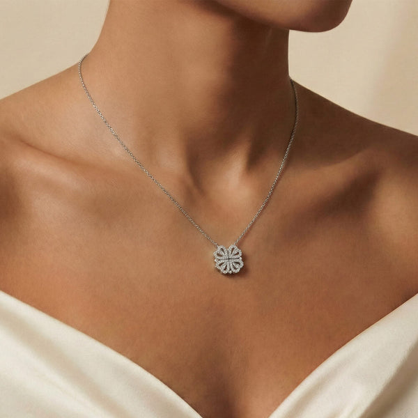 To My Dear Mom Magnetic Hearts Necklace From Daughter - HEARTEN