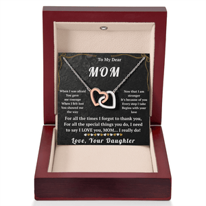 To My Dear Mom Interlocking Hearts Necklace - HEARTEN