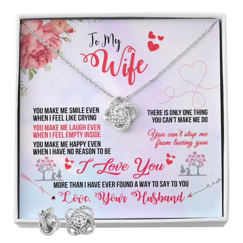 Love Knot Necklace & Earring Set - HEARTEN