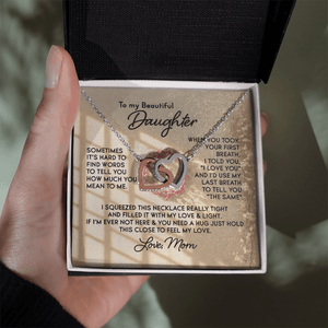 To My Beautiful Daughter – Interlocking Hearts Necklace - HEARTEN