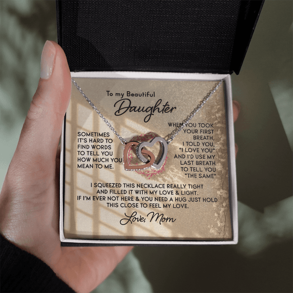 To My Beautiful Daughter – Interlocking Hearts Necklace - HEARTEN