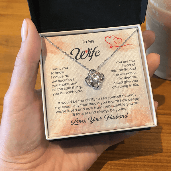 To My Beautiful Wife - Love Knot Necklace - HEARTEN