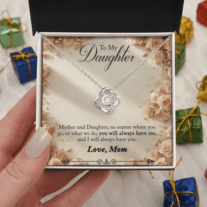To My Daughter Love Knot Necklace from Mom - HEARTEN