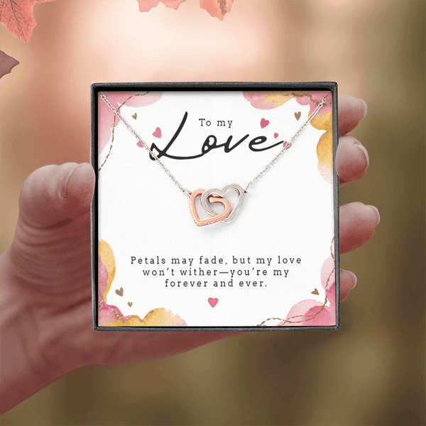 Interlocking Hearts Necklace (Yellow & White Gold Variants) - HEARTEN