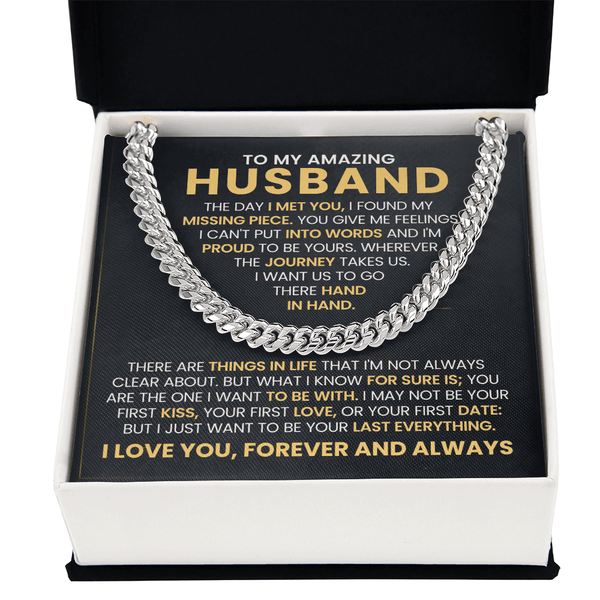 To My Amazing Husband – Cuban Link Chain - HEARTEN