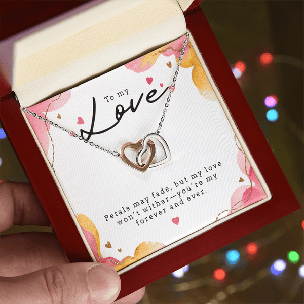 Interlocking Hearts Necklace (Yellow & White Gold Variants) - HEARTEN