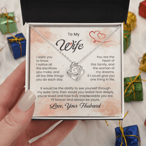 To My Beautiful Wife - Love Knot Necklace - HEARTEN