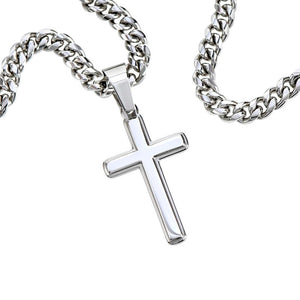 To My Amazing Husband – Personalized Cross with Cuban Link Chain - HEARTEN