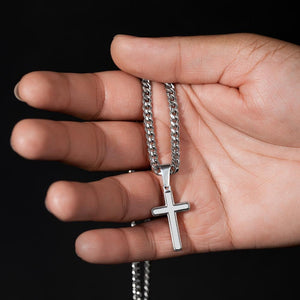 To My Amazing Husband – Personalized Cross with Cuban Link Chain - HEARTEN