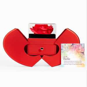 Forever Love Necklace with Red Heart Rose Box - HEARTEN