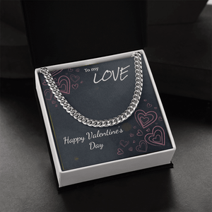 To My Love Cuban Link Chain – Valentine's Day Gift for Him - HEARTEN