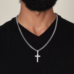 To My Amazing Husband – Personalized Cross with Cuban Link Chain - HEARTEN