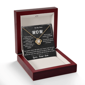 To My Dear Mom Love Knot Necklace - HEARTEN