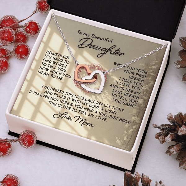 To My Beautiful Daughter – Interlocking Hearts Necklace - HEARTEN
