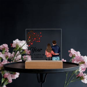Personalized Acrylic Square Plaque – Light - Up Keepsake Gift - HEARTEN