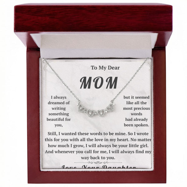 To My Dear Mom Magnetic Hearts Necklace From Daughter - HEARTEN