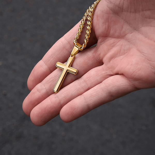To My Amazing Husband – Personalized Cross with Cuban Link Chain - HEARTEN