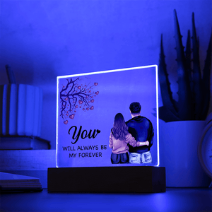 Personalized Acrylic Square Plaque – Light - Up Keepsake Gift - HEARTEN